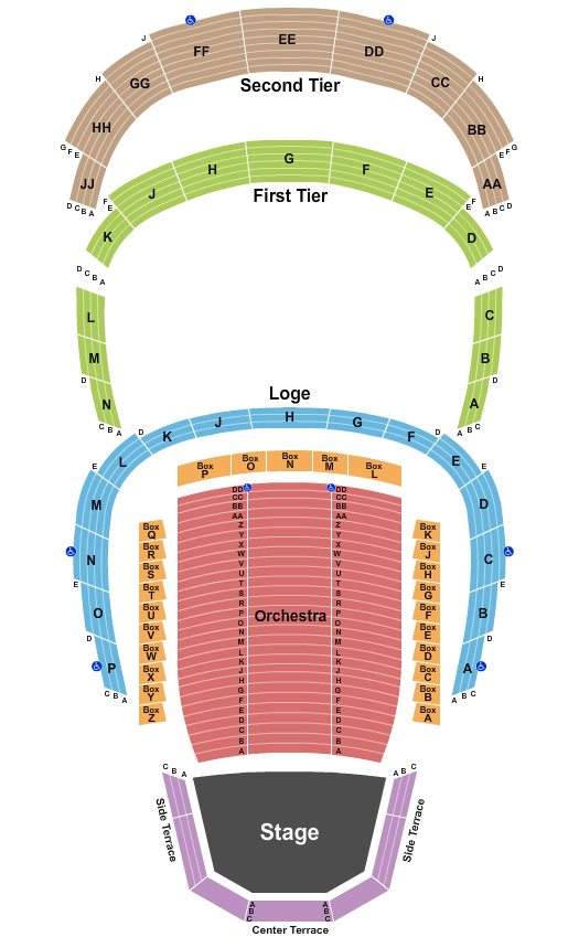 Seating chart for Davies Symphony Hall